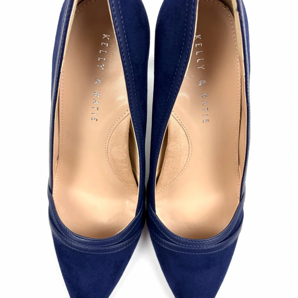 Kelly & Katie Navy Pointed Toe Heels Pumps Size 10 Classic Stiletto - Picture 5 of 11